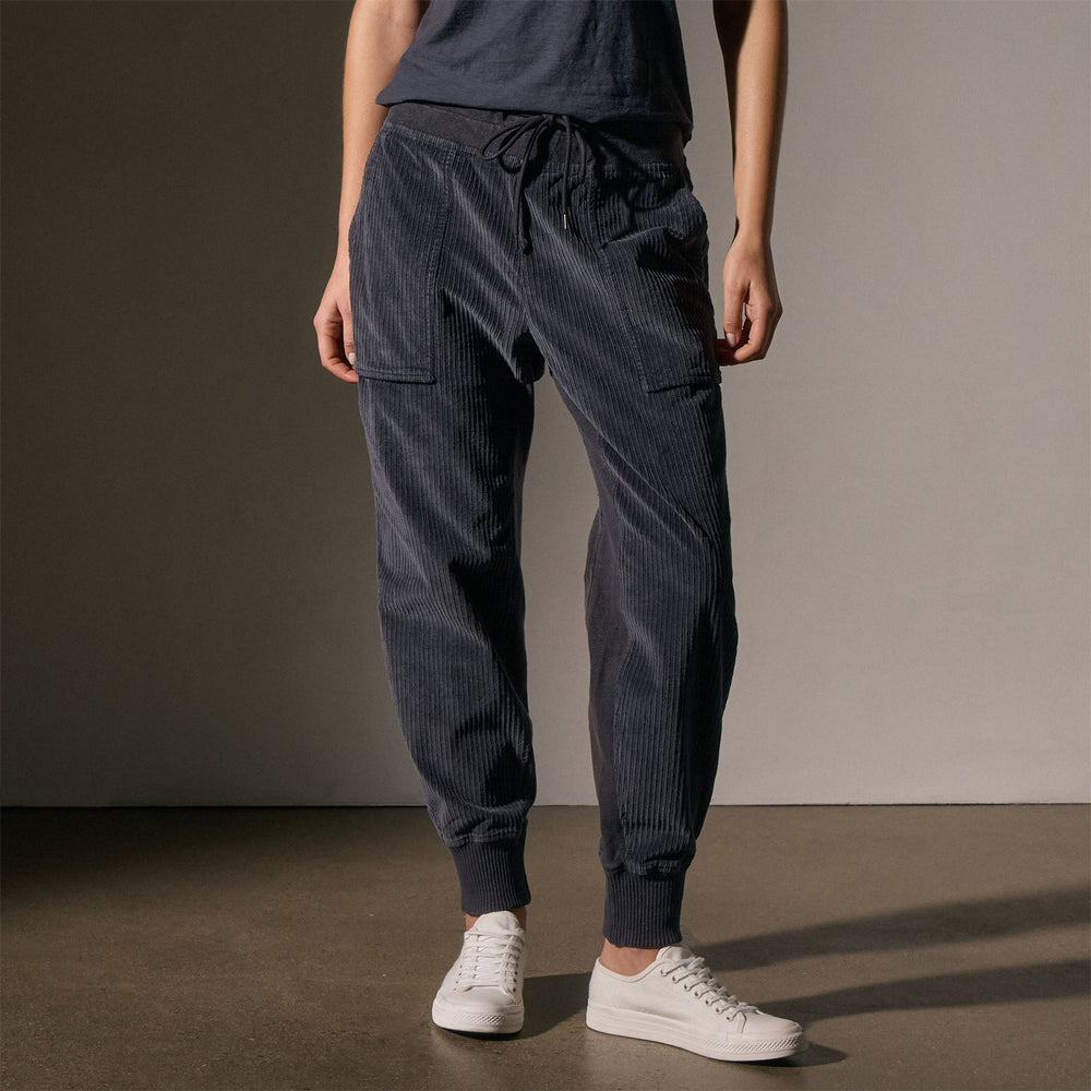 Corduroy Mixed Media Pant in Blue Noir Pigment | James Perse Los Angeles