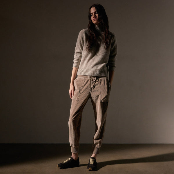 Corduroy Mixed Media Pant  in Coyote Pigment | James Perse Los Angeles