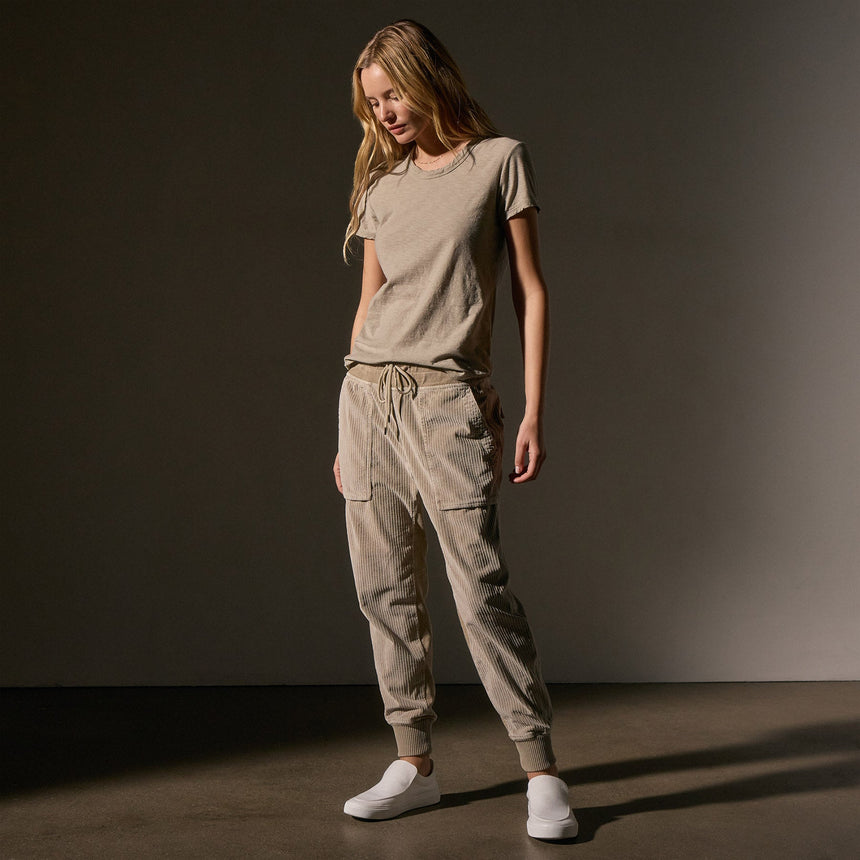 Corduroy Mixed Media Pant in Overcast Pigment | James Perse Los Angeles