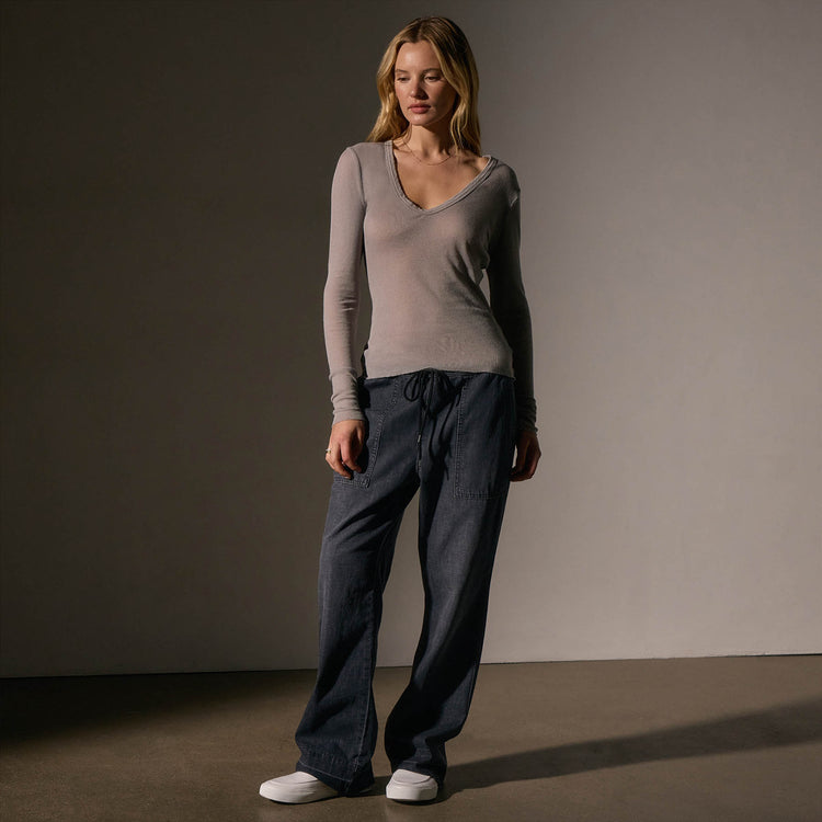 Deep V Tee in Dapple | James Perse Los Angeles