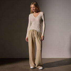 Deep V Tee in Ivory | James Perse Los Angeles