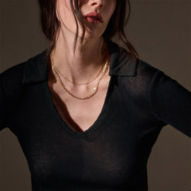 Cotton Cashmere Rib Open Polo  in Black | James Perse Los Angeles