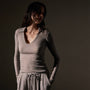 Cotton Cashmere Rib Open Polo  in Dapple | James Perse Los Angeles