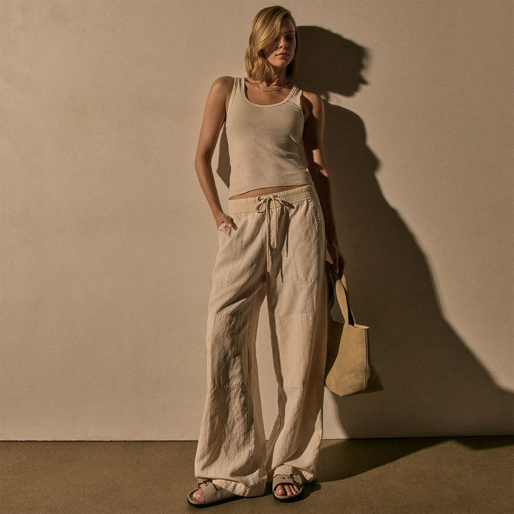 Cashmere Rib Tank in Ivory | James Perse Los Angeles