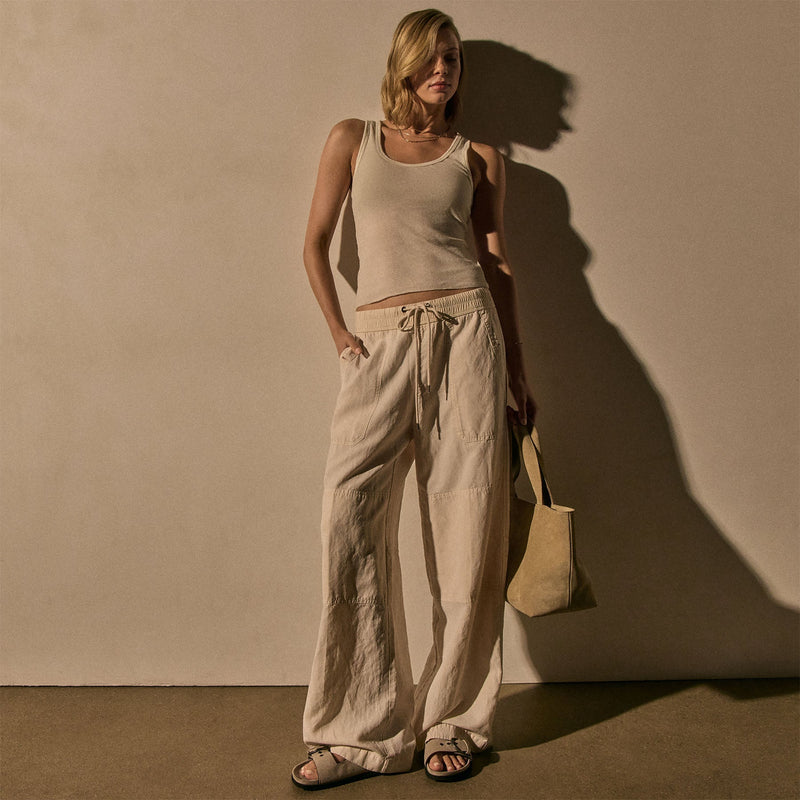 Cashmere Rib Tank in Ivory | James Perse Los Angeles