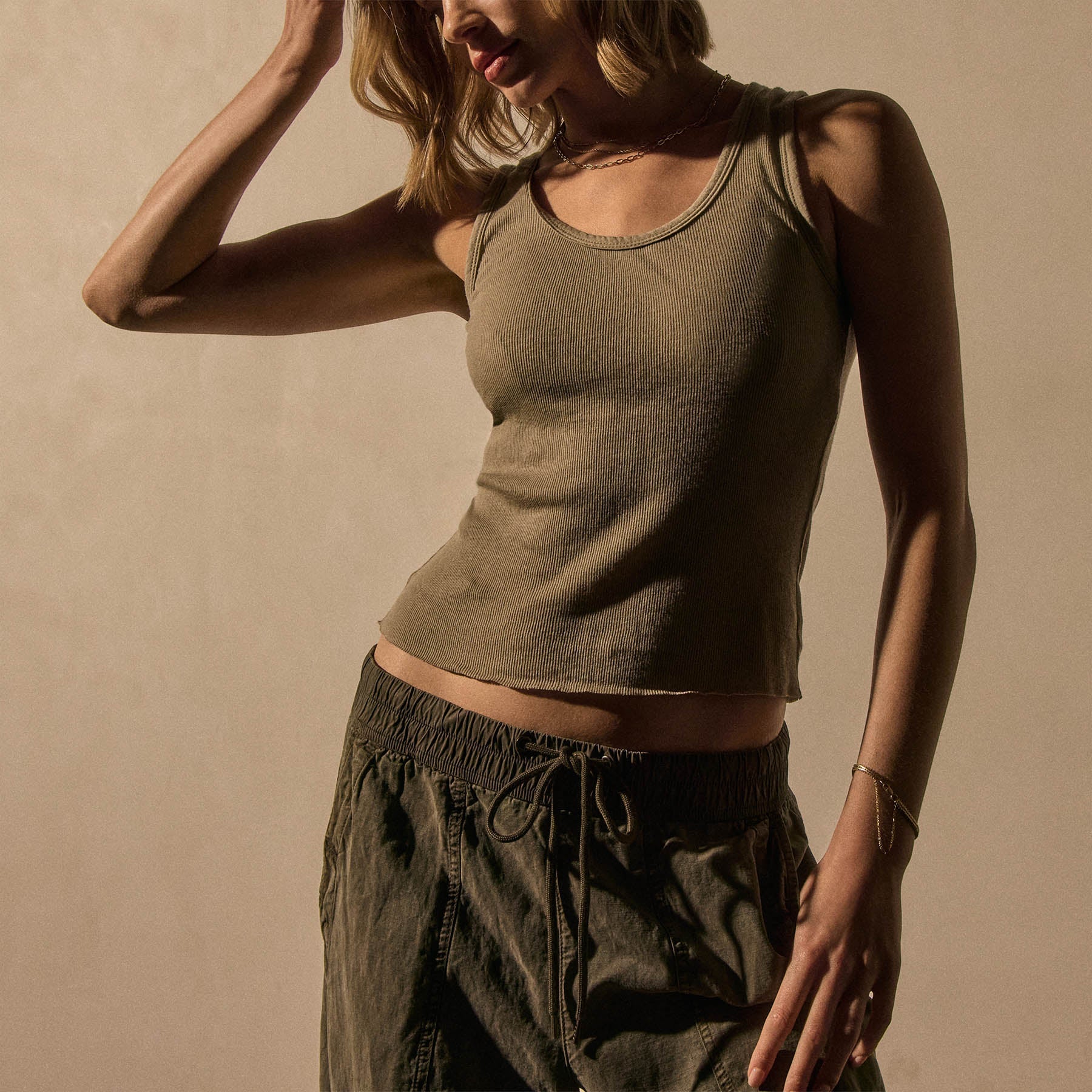 Cashmere Rib Tank in Overcast | James Perse Los Angeles