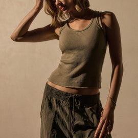 Cashmere Rib Tank in Overcast | James Perse Los Angeles