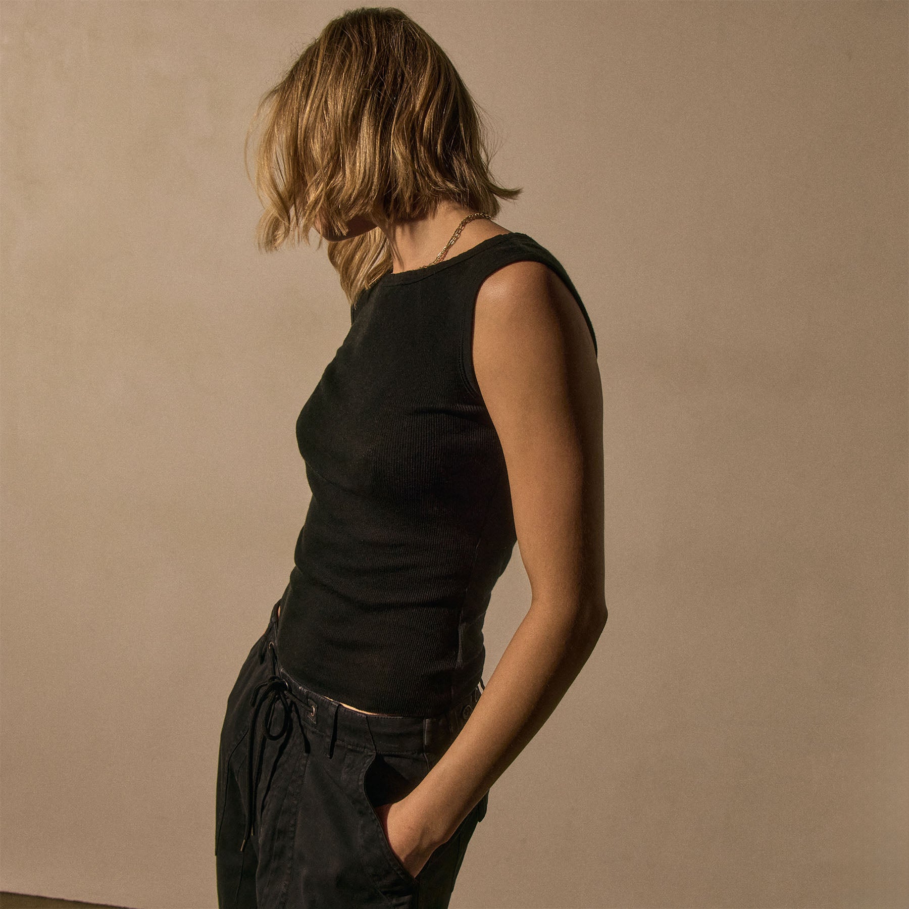 Cotton Cashmere Blend Boatneck Top - Black | James Perse Los Angeles