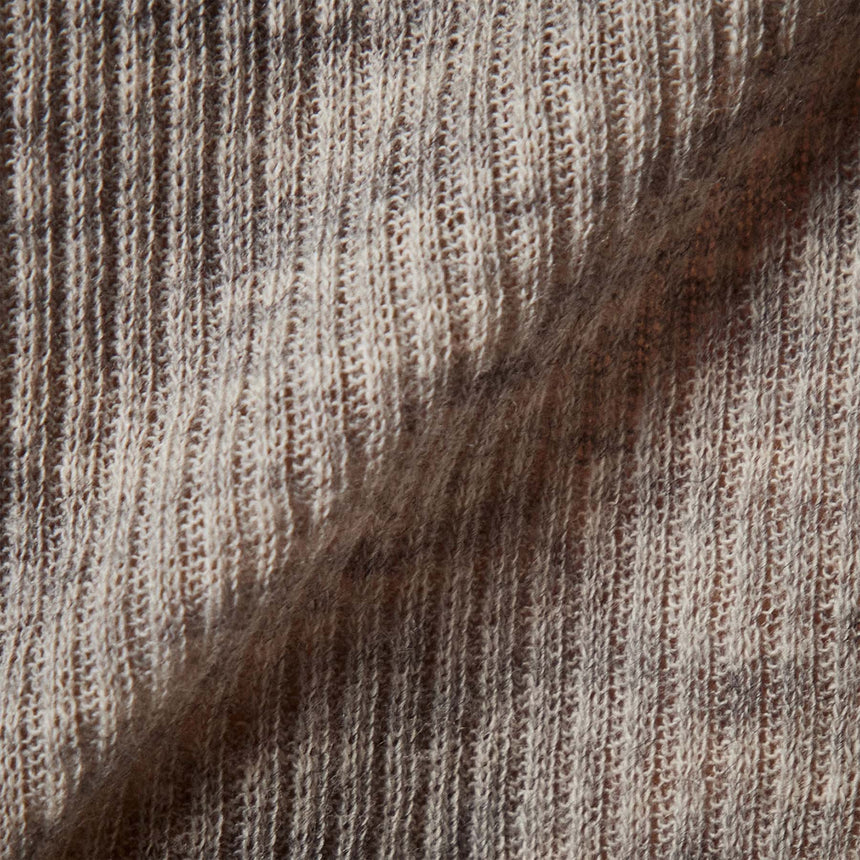 Cotton Cashmere Blend Ribbed Long Sleeve Crew in Heather Grey | James Perse Los Angeles