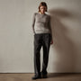 Cotton Cashmere Blend Ribbed Long Sleeve Crew in Heather Grey | James Perse Los Angeles