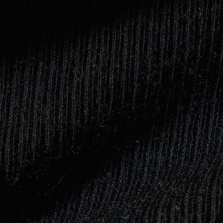 Cotton Cashmere Blend Ribbed Henley in Black | James Perse Los Angeles