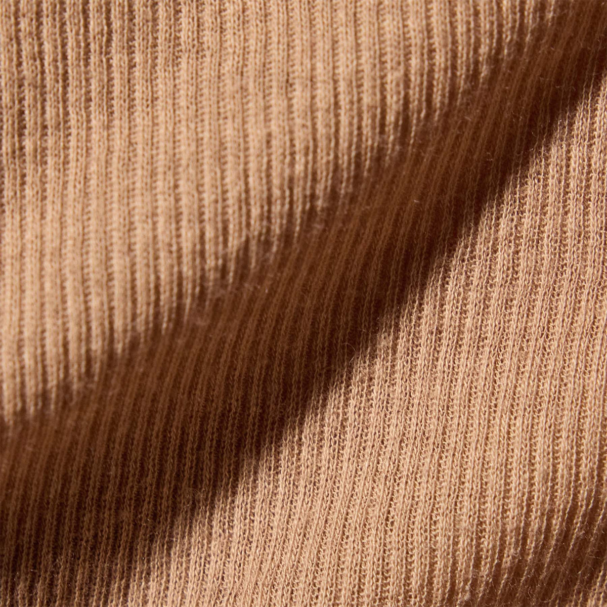 Cotton Cashmere Blend Ribbed Henley in Vicuna | James Perse Los Angeles