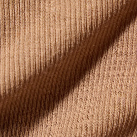 Cotton Cashmere Blend Ribbed Henley in Vicuna | James Perse Los Angeles
