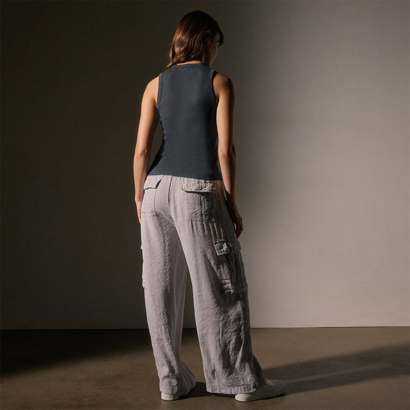 Cotton Cashmere Rib Shell Top in Asphalt | James Perse Los Angeles