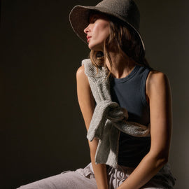 Cotton Cashmere Rib Shell Top in Asphalt | James Perse Los Angeles