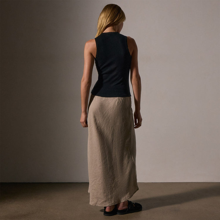 Cotton Cashmere Rib Shell Top in Black | James Perse Los Angeles