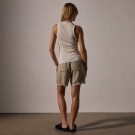Cotton Cashmere Rib Shell Top in Ivory | James Perse Los Angeles