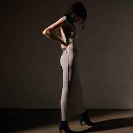Cashmere Rib Skirt  in Dapple | James Perse Los Angeles