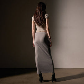 Cashmere Rib Skirt  in Dapple | James Perse Los Angeles