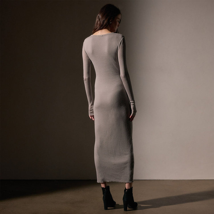 Cashmere Rib Deep V Neck  in Dapple | James Perse Los Angeles