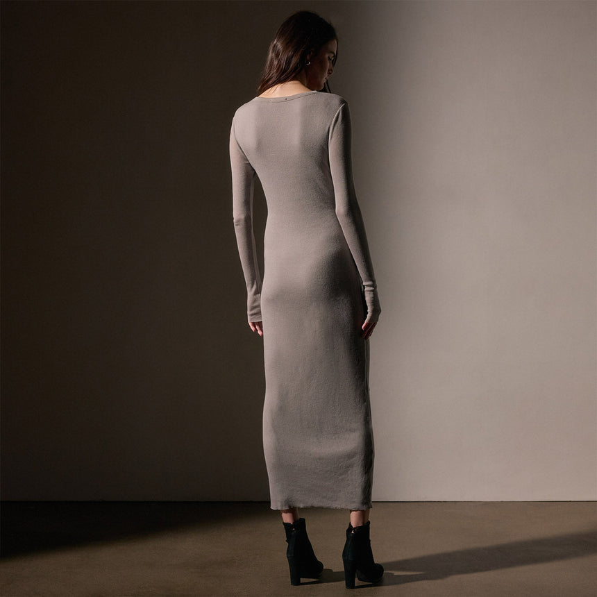Cashmere Rib Deep V Neck  in Dapple | James Perse Los Angeles