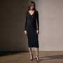 Cashmere Rib Deep V Neck in Black | James Perse Los Angeles
