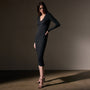 Cashmere Rib Deep V Neck in Black | James Perse Los Angeles
