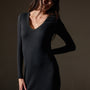 Cashmere Rib Deep V Neck in Black | James Perse Los Angeles