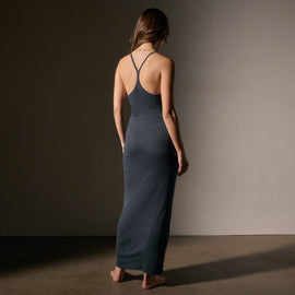 Cotton Cshmr Rbd Rcr Bck Tnk Dress in Asphalt | James Perse Los Angeles