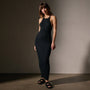 Cotton Cshmr Rbd Rcr Bck Tnk Dress in Black | James Perse Los Angeles