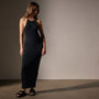 Cotton Cshmr Rbd Rcr Bck Tnk Dress in Black | James Perse Los Angeles
