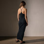 Cotton Cshmr Rbd Rcr Bck Tnk Dress in Black | James Perse Los Angeles