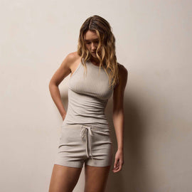 Large Rib Lounge Tank in Salt | James Perse Los Angeles