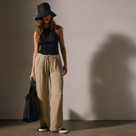 Pleated Wool Blend Pant in Biscuit | James Perse Los Angeles
