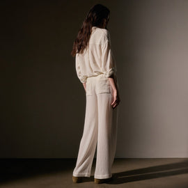 Relaxed Wool Pant  in Ivory | James Perse Los Angeles