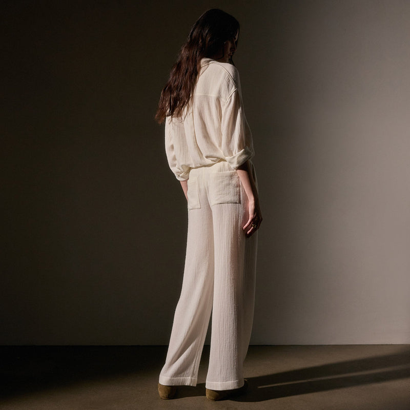 Relaxed Wool Pant  in Ivory | James Perse Los Angeles