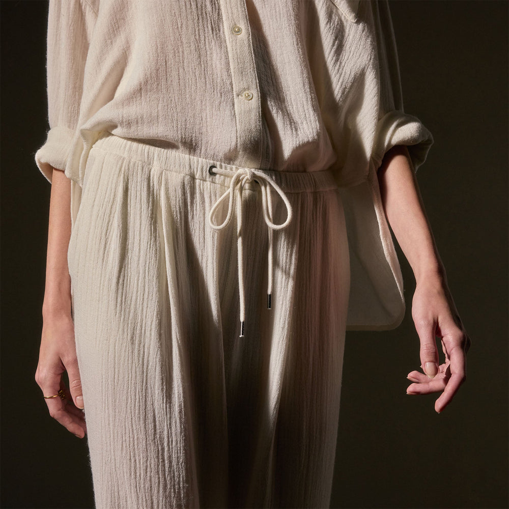 Relaxed Wool Pant  in Ivory | James Perse Los Angeles