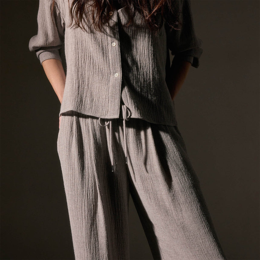 Relaxed Wool Pant  in Silver Wheat | James Perse Los Angeles