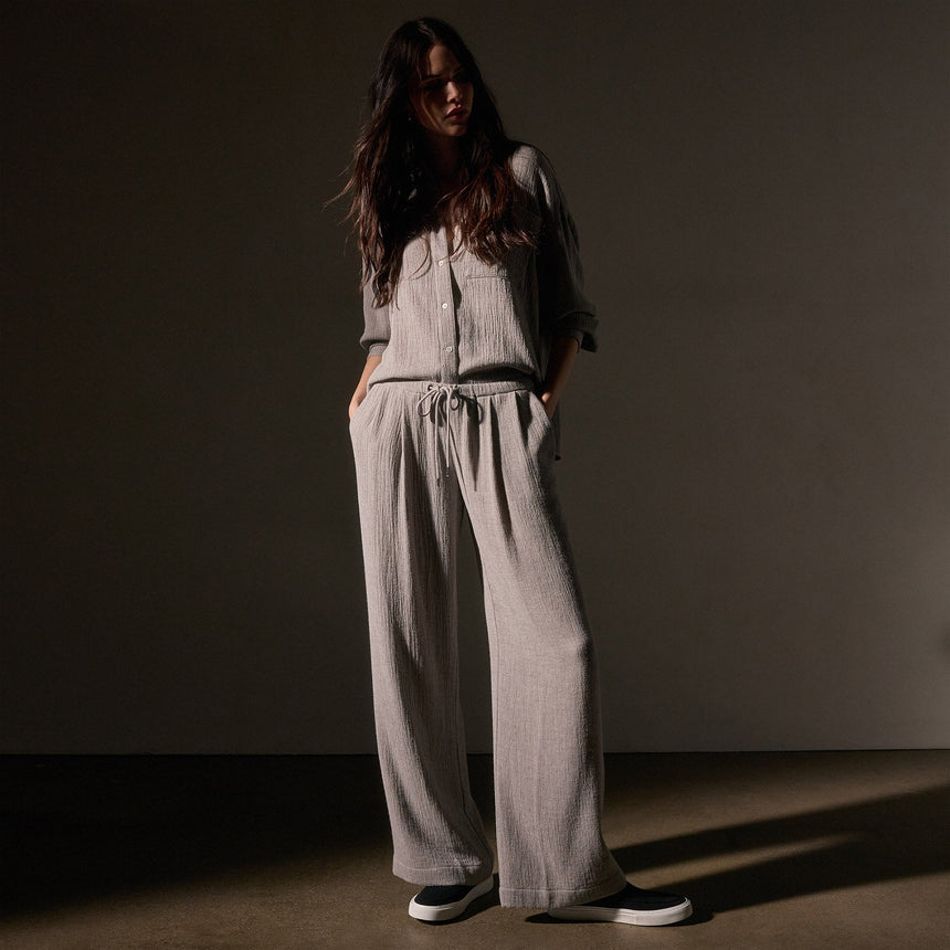 Relaxed Wool Pant  in Silver Wheat | James Perse Los Angeles