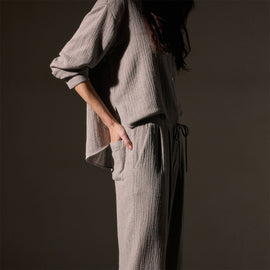 Relaxed Wool Pant  in Silver Wheat | James Perse Los Angeles
