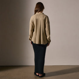 Relaxed Wool Blend Shirt in Biscuit | James Perse Los Angeles