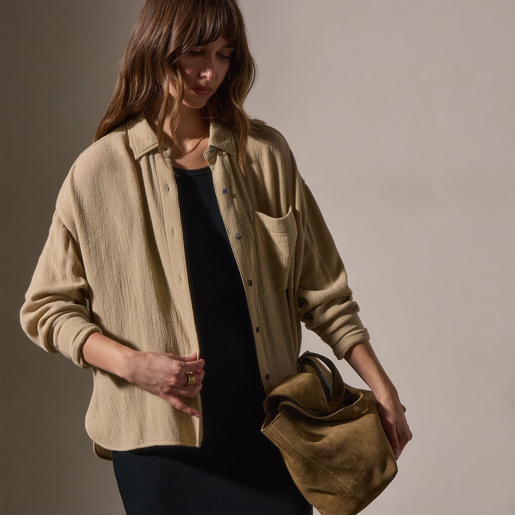 Relaxed Wool Blend Shirt