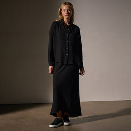 Relaxed Wool Blend Shirt in Black | James Perse Los Angeles
