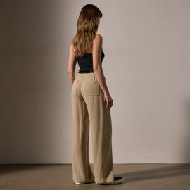 Pleated Wool Blend Pant in Biscuit | James Perse Los Angeles
