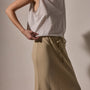 High Low Wool Blend Skirt in Biscuit | James Perse Los Angeles