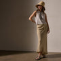 High Low Wool Blend Skirt in Biscuit | James Perse Los Angeles