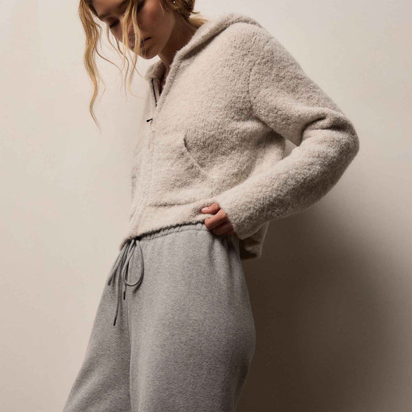 Cozy Wide Leg Sweat Pant  in Heather Grey | James Perse Los Angeles