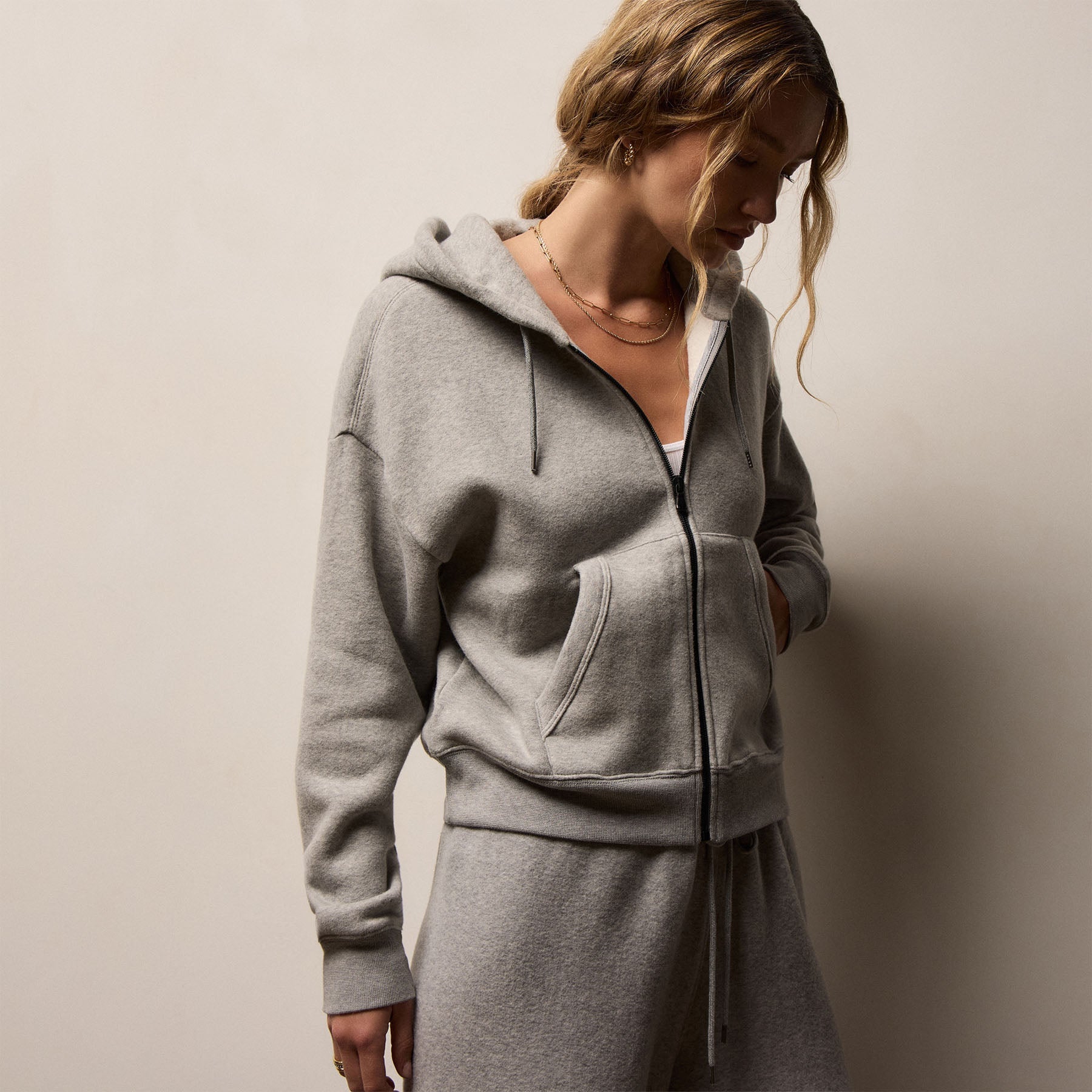 Women's Cozy Fleece Zip Hoodie & Cozy Wide Leg Sweat Pant Gift Set