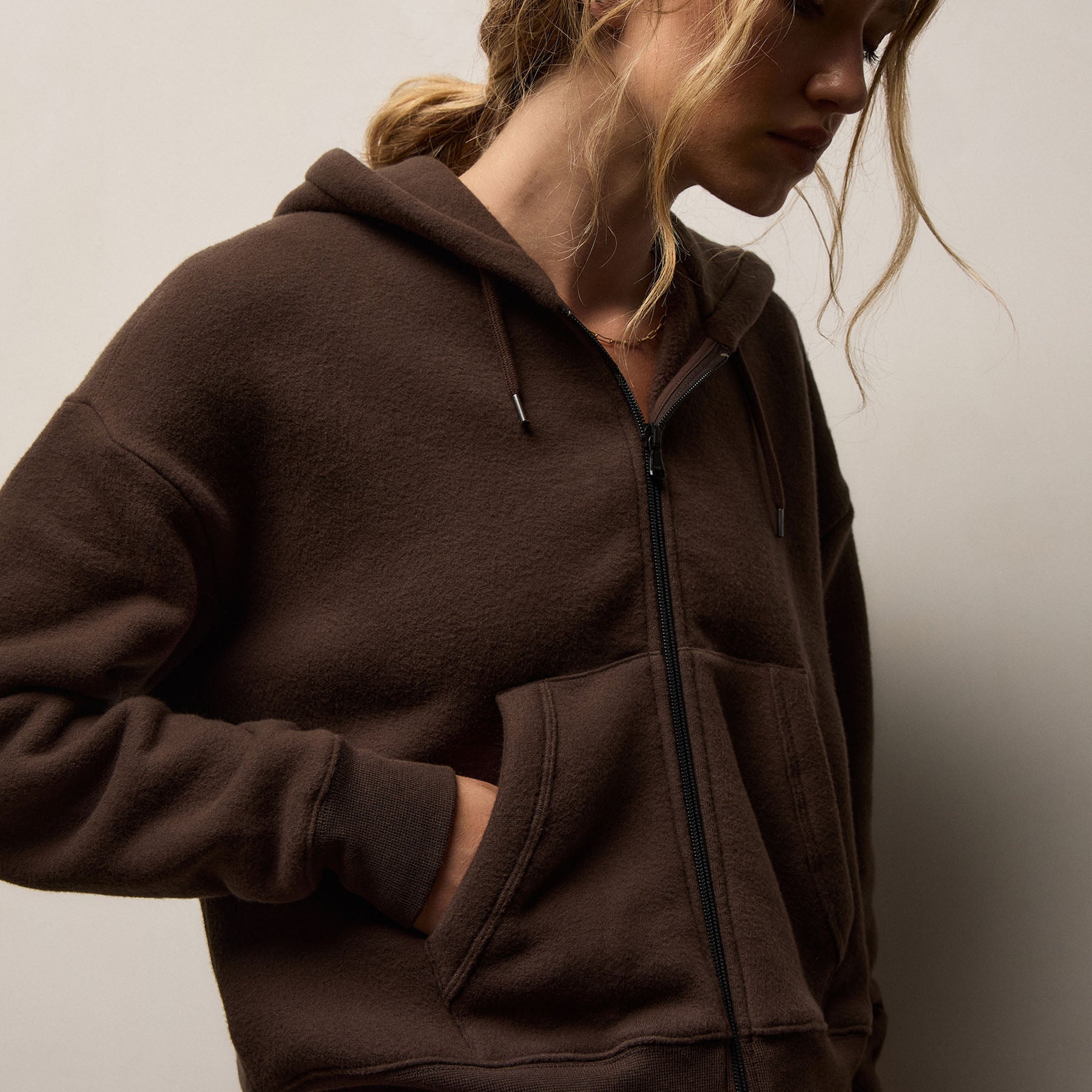 ★タイムセール【新品】LAVID PUFF 777（BROWN） Brown Wash Oversized Zip Up Hoodie with Abstract Print | Minga