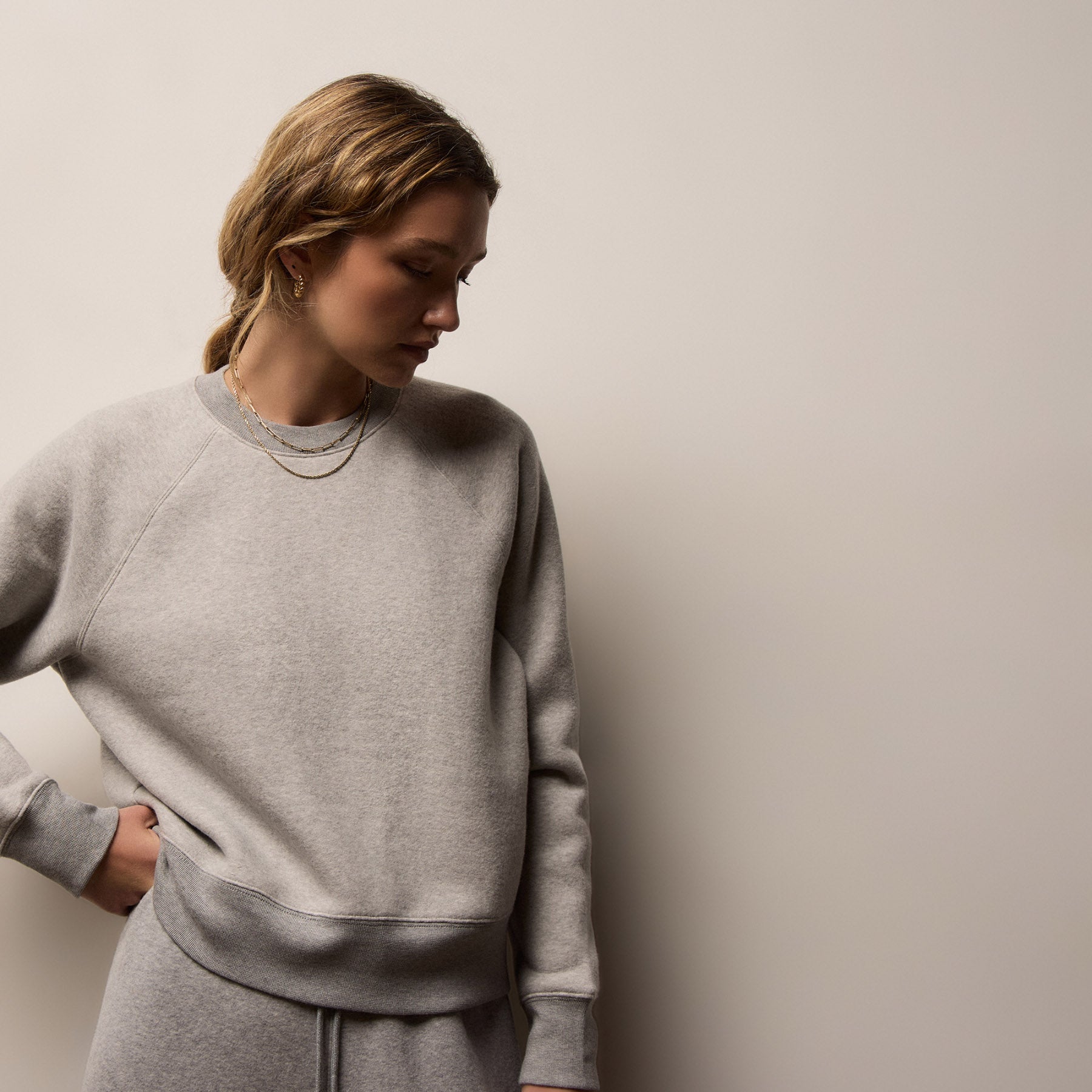 JAMES PERSEジェームスパース トゥモローランド購入2021 SWEAT TOPSスウェットトップス【LTSA68685】 Cozy Crew In Heather Grey | James Perse Los Angeles